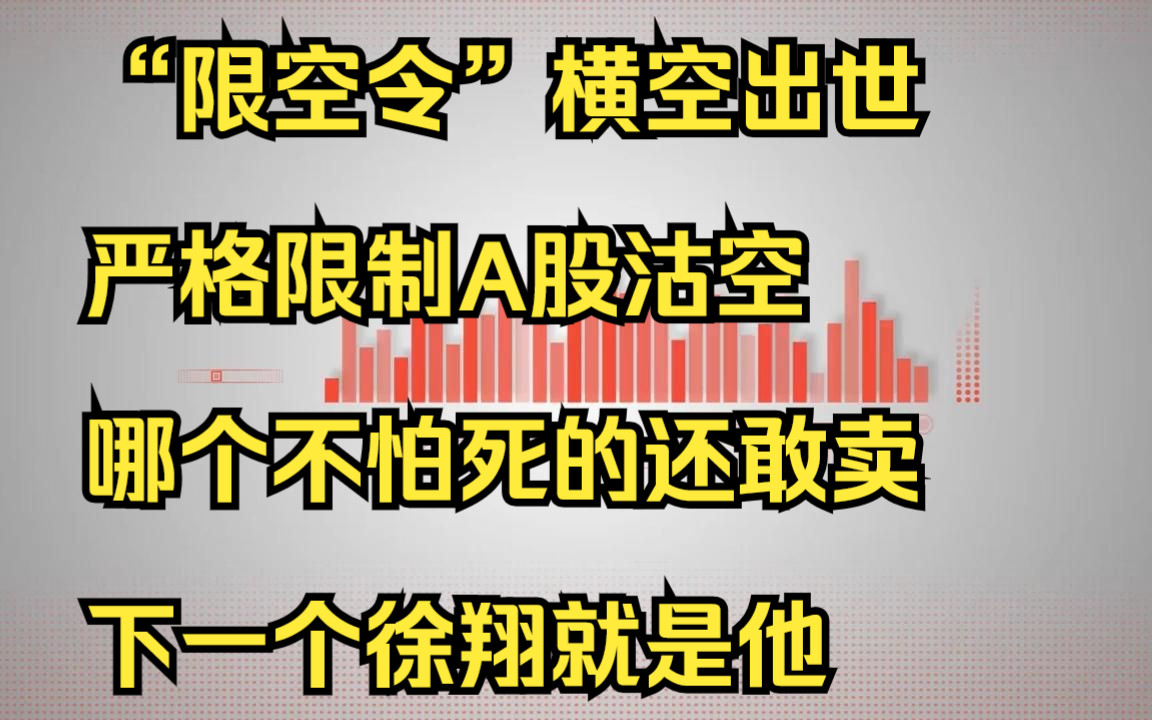 “限空令”横空出世,严格限制A股沽空,哪个不怕死的还敢卖,下一个徐翔就是他哔哩哔哩bilibili