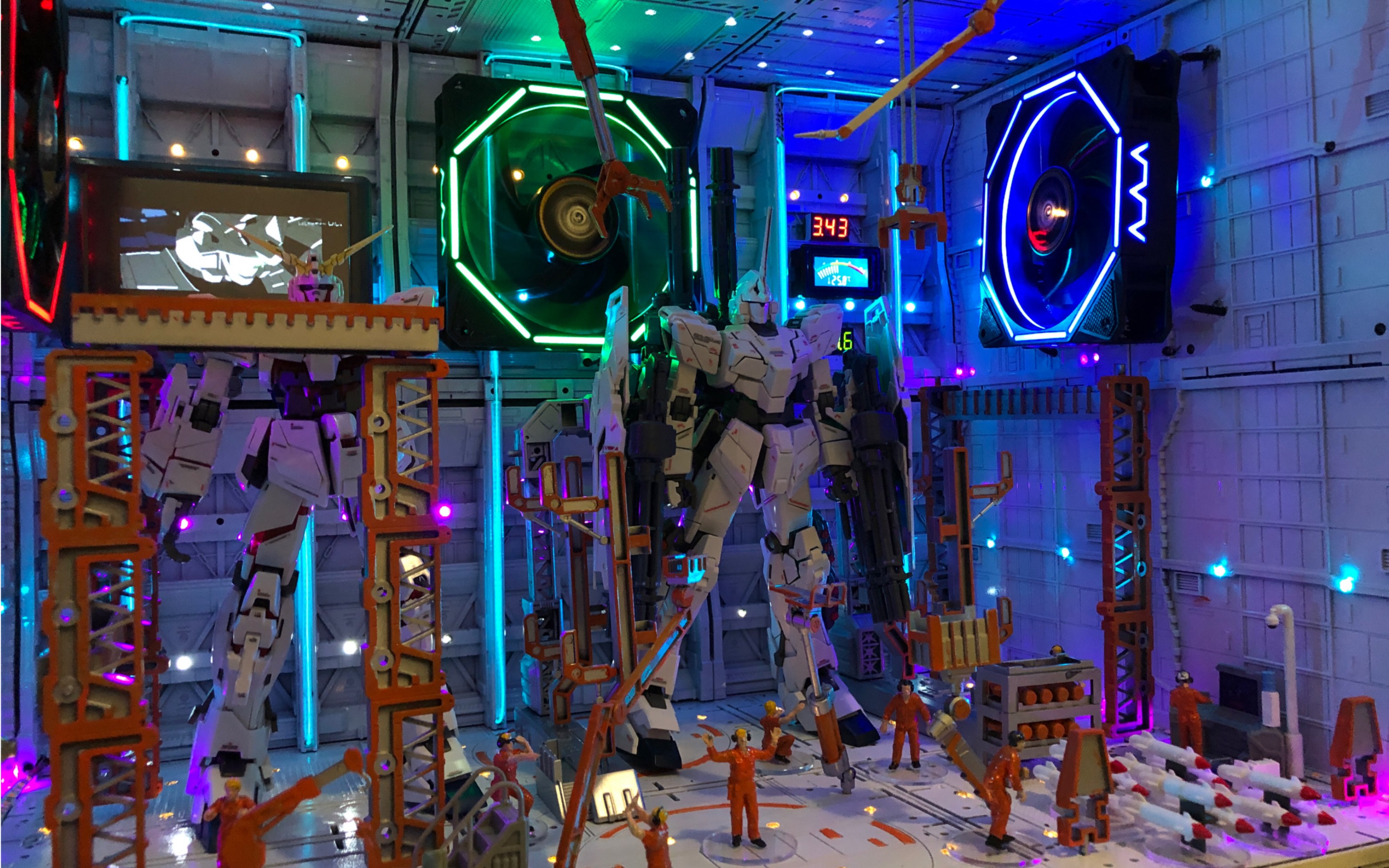 【口袋迷吓猴蹲】第101期 高达 mg 独角兽 加灯格纳库