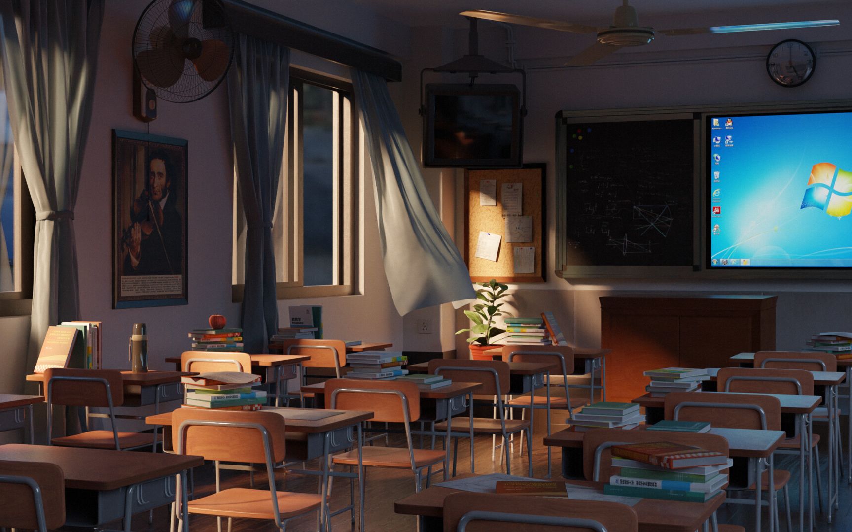 毕业季,用3d还原高中时期的教室场景