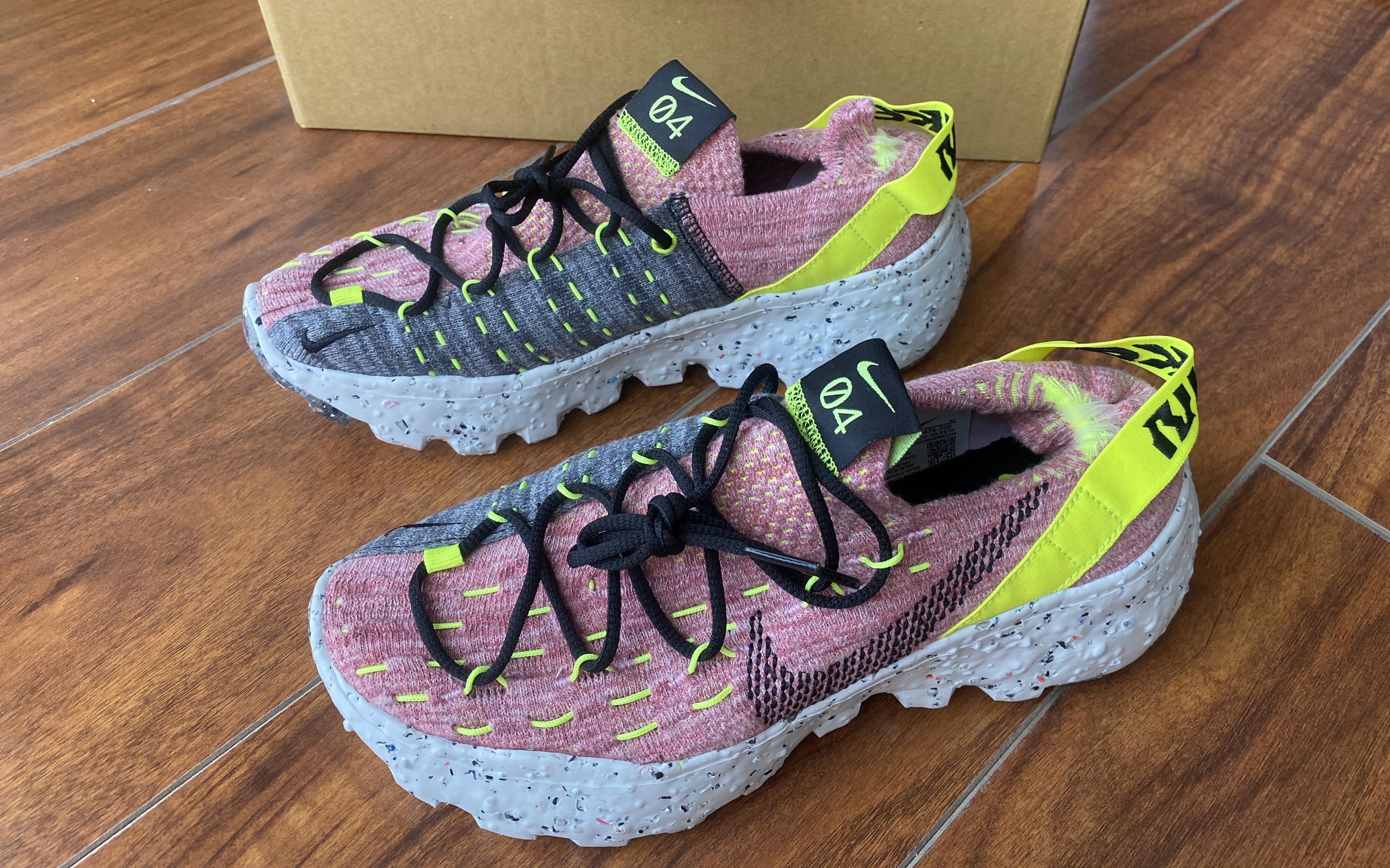 全网首开箱nikespacehippie04粉白女款太空废物回收材料的惊艳力作