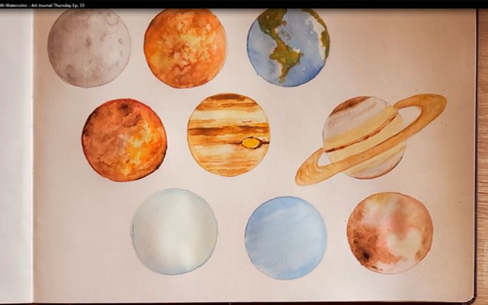 八大行星怎么画彩铅图片
