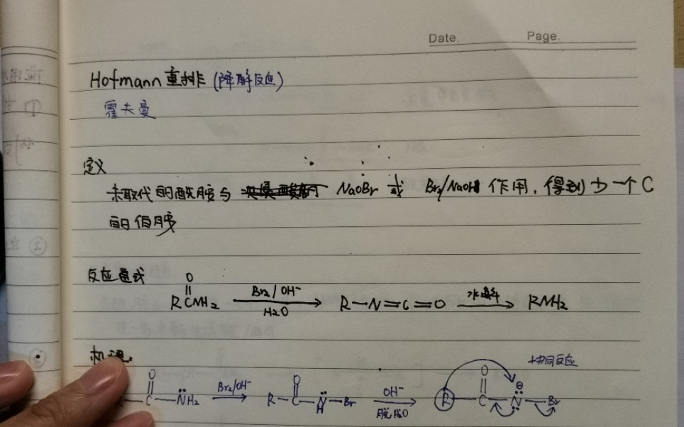 [图]有机化学考研重要人名反应机理讲解，霍夫曼（Hofmann）重排反应（1）