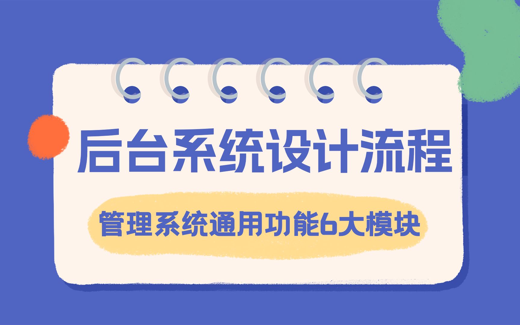 【产品经理入门】后台系统设计(一)后台管理系统通用功能(6大基本模块)介绍|产品经理基础课哔哩哔哩bilibili