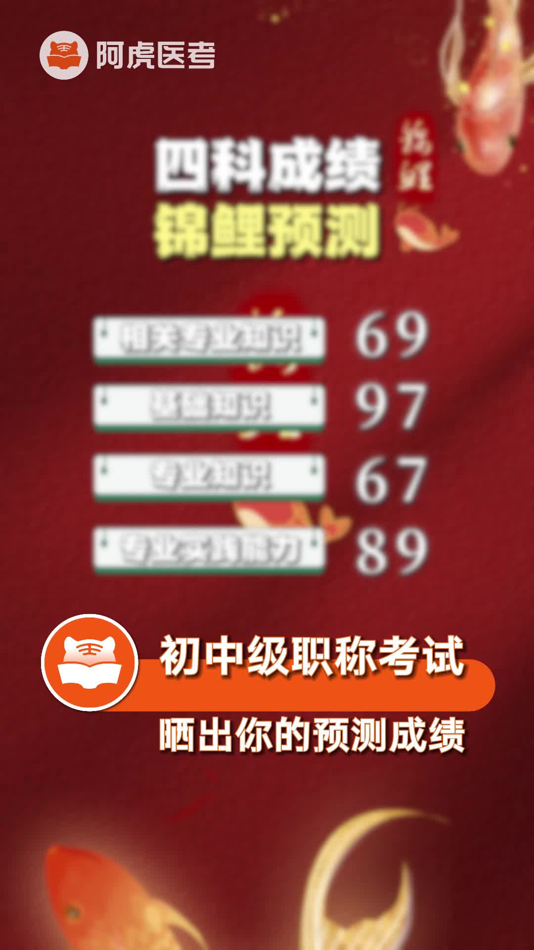 卫生专业技术资格考试成绩锦鲤预测!过过过