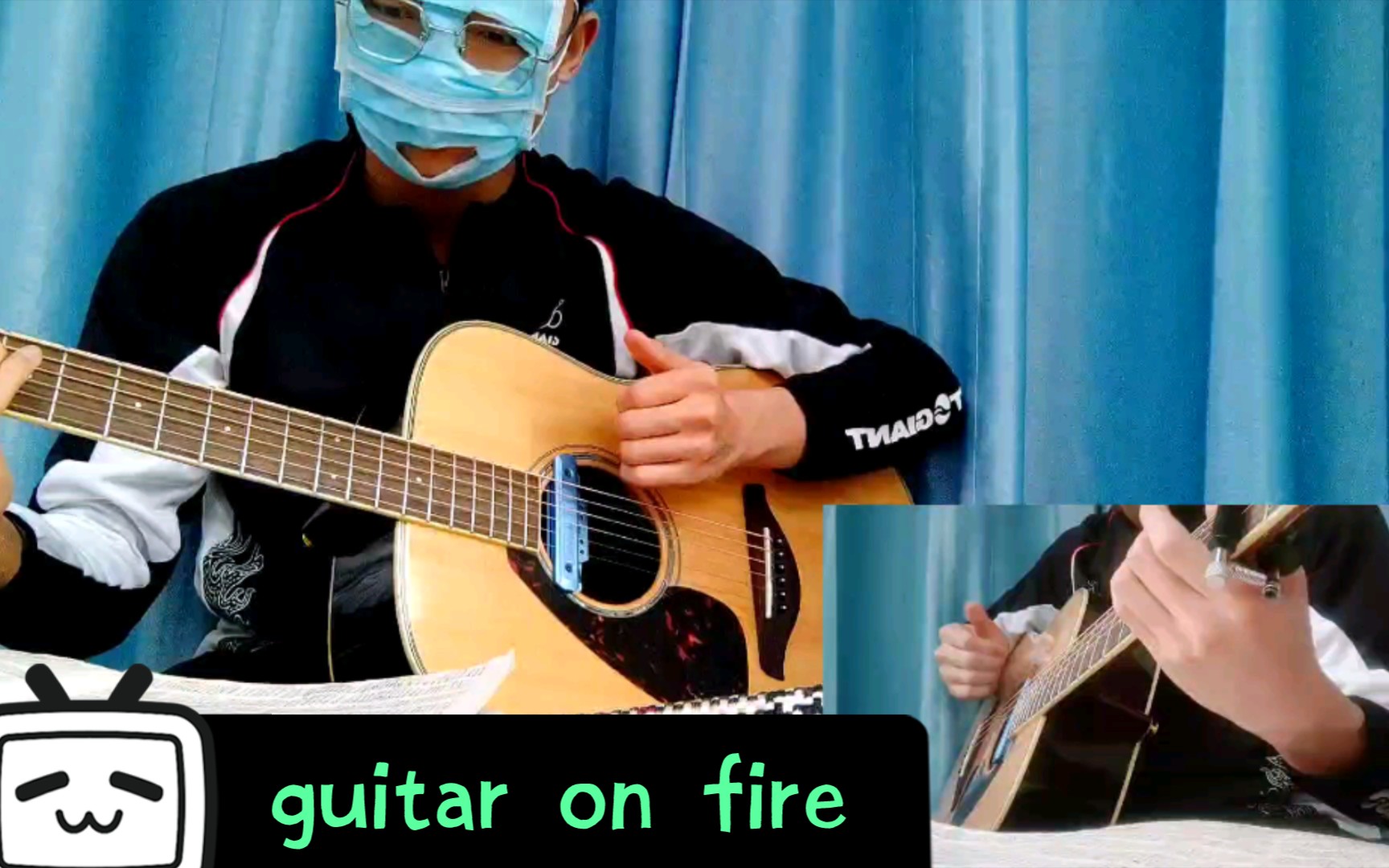 guitar on fire solo_哔哩哔哩 (゜-゜)つロ 干杯~-bilibili