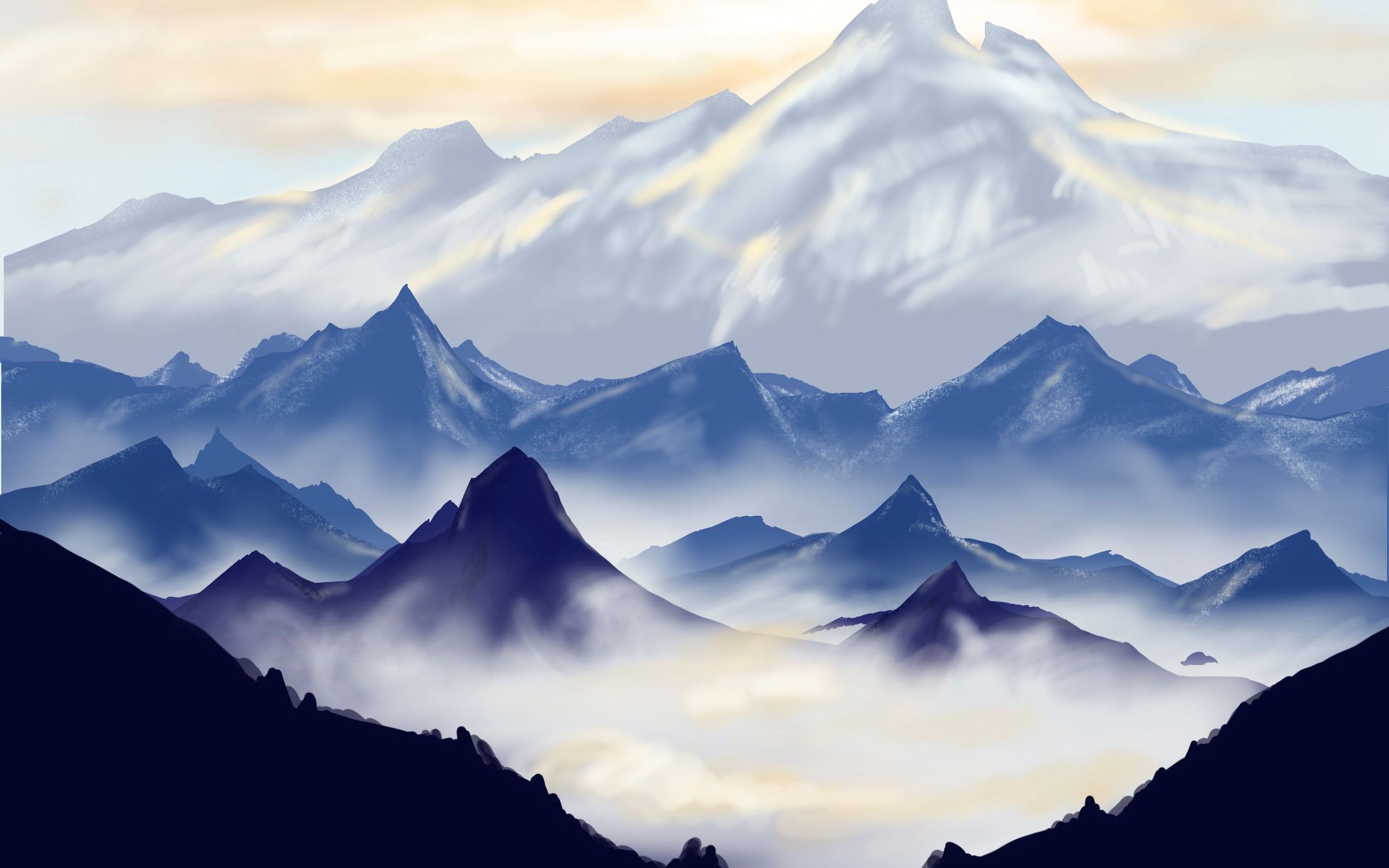 【procreate】雾山山