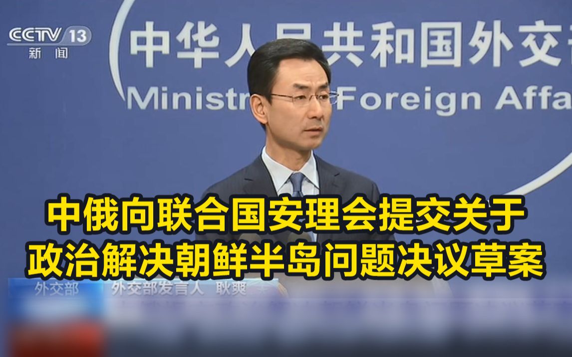 外交部:中俄向联合国安理会提交关于政治解决朝鲜半岛问题决议草案哔哩哔哩bilibili