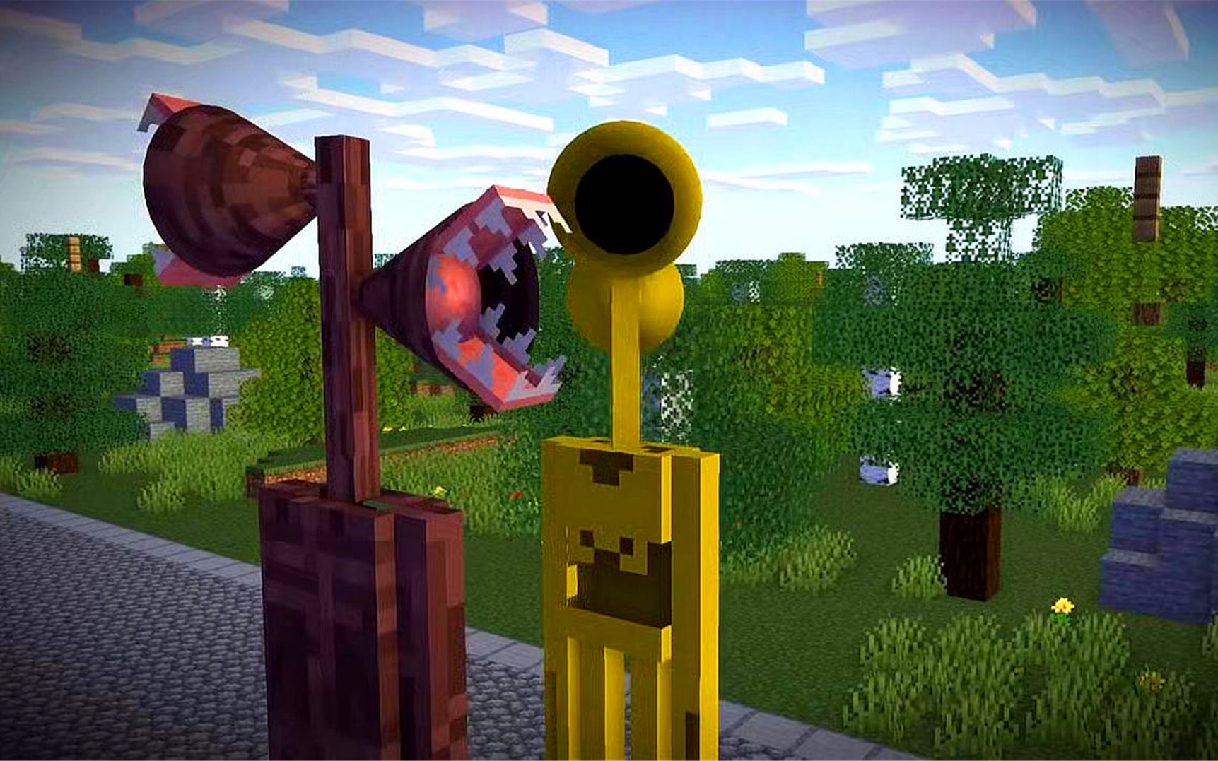 mc动画:当孤独的汽笛人遇到汽笛人同类