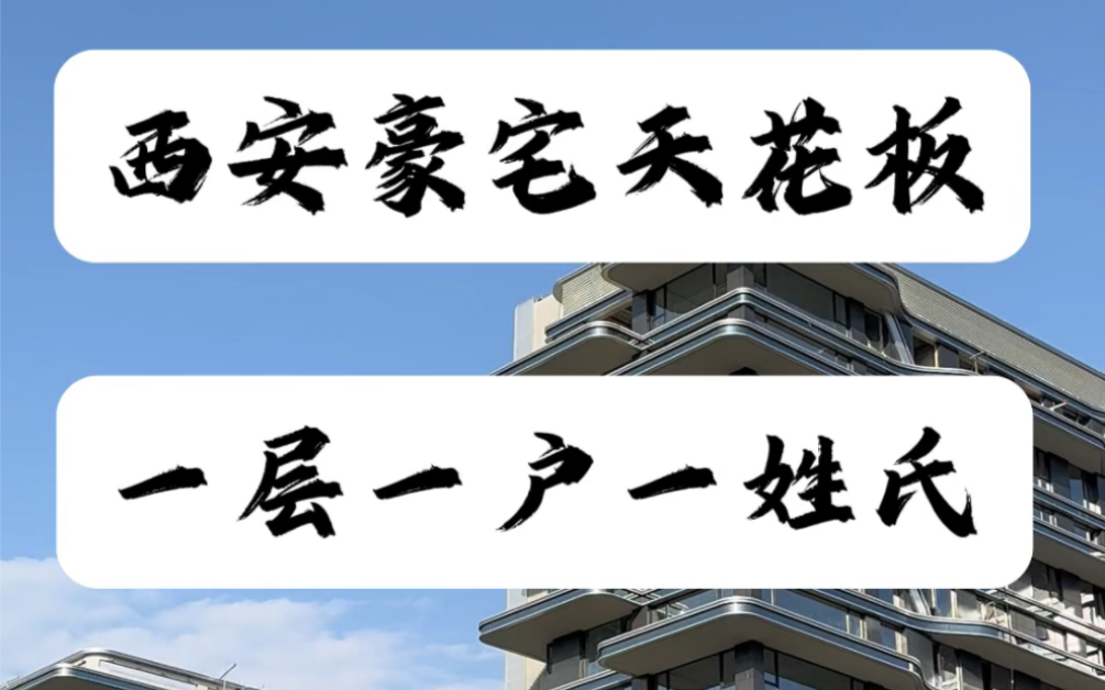 西安豪宅天花板一层一户一姓氏#西安买房 #西安房产 #西安大平层哔哩哔哩bilibili