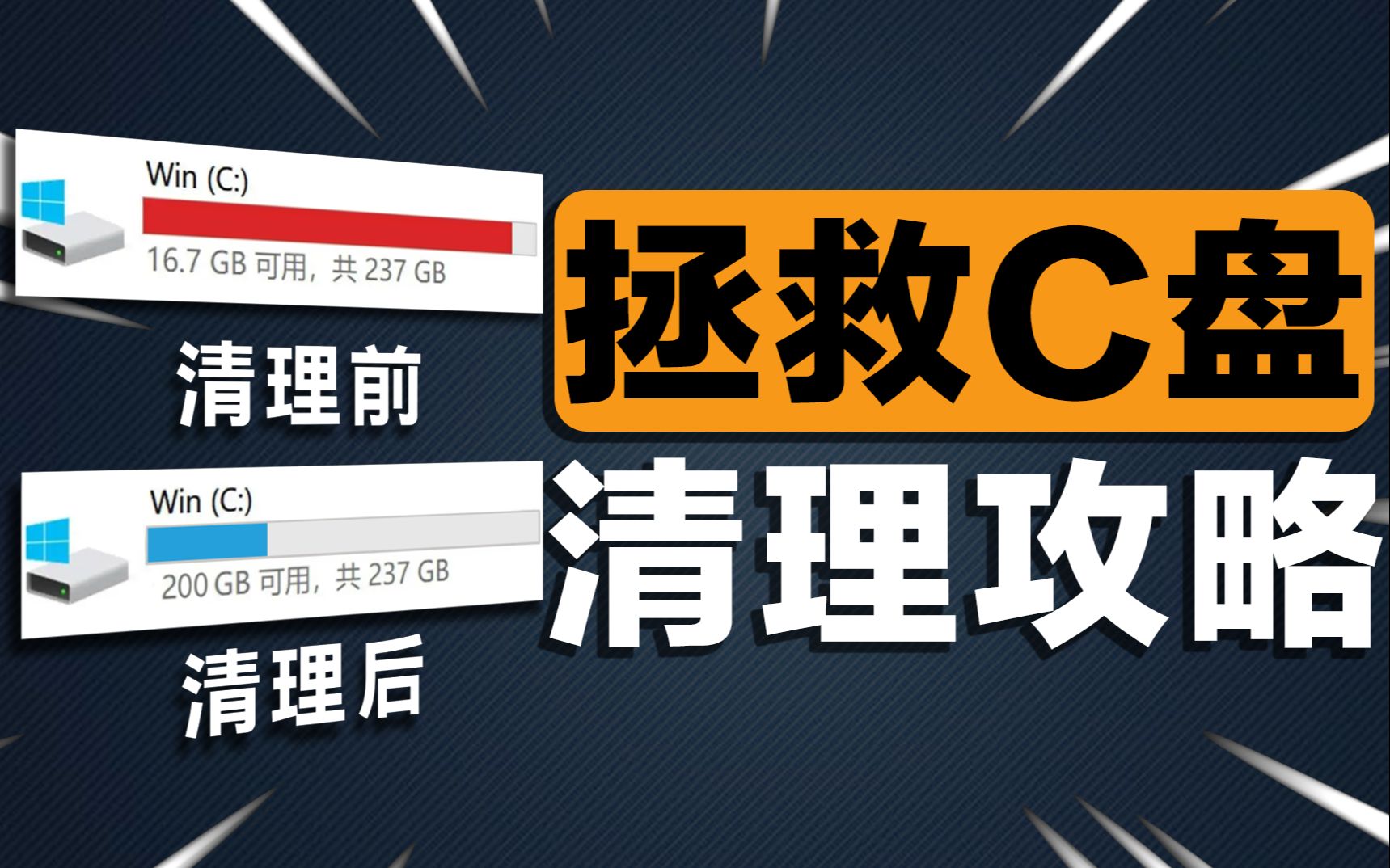 电脑性能提升10000%,史上最全C盘清理攻略,3分钟解决C盘爆满红温哔哩哔哩bilibili