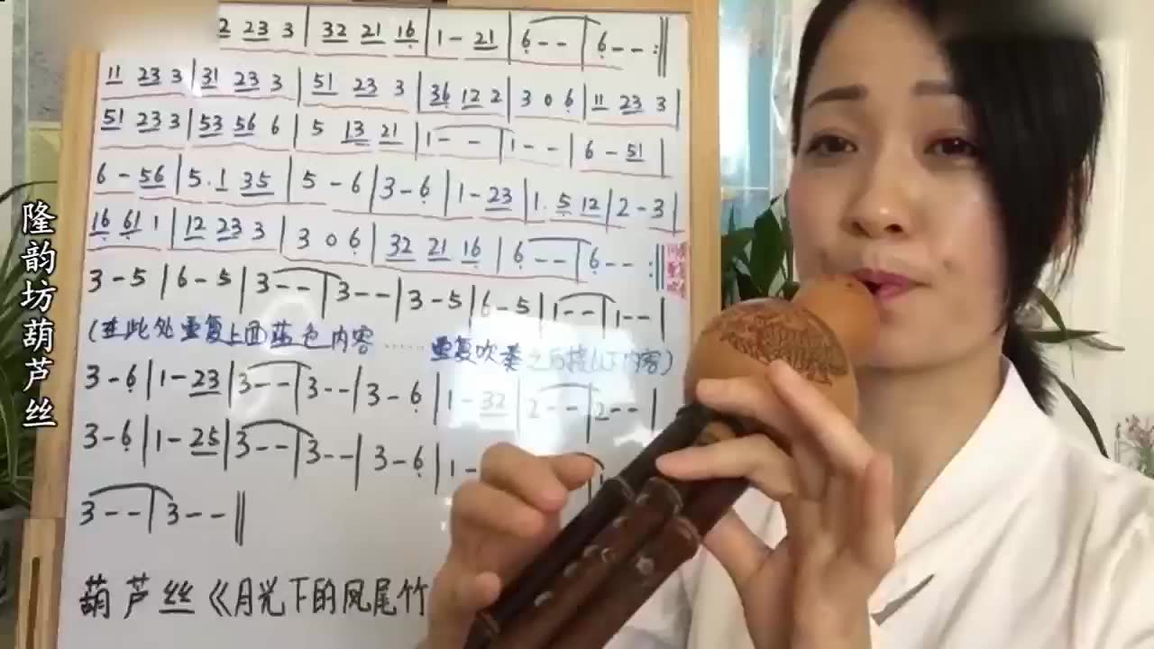 [图]婚誓葫芦丝简谱，葫芦丝入门教学视频，月光下的凤尾竹