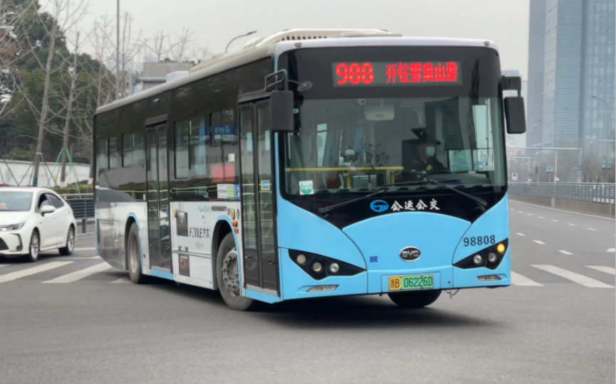 【宁波公交】宁波公运公交988路比亚迪k8霸气十足的转弯,宁波的公交