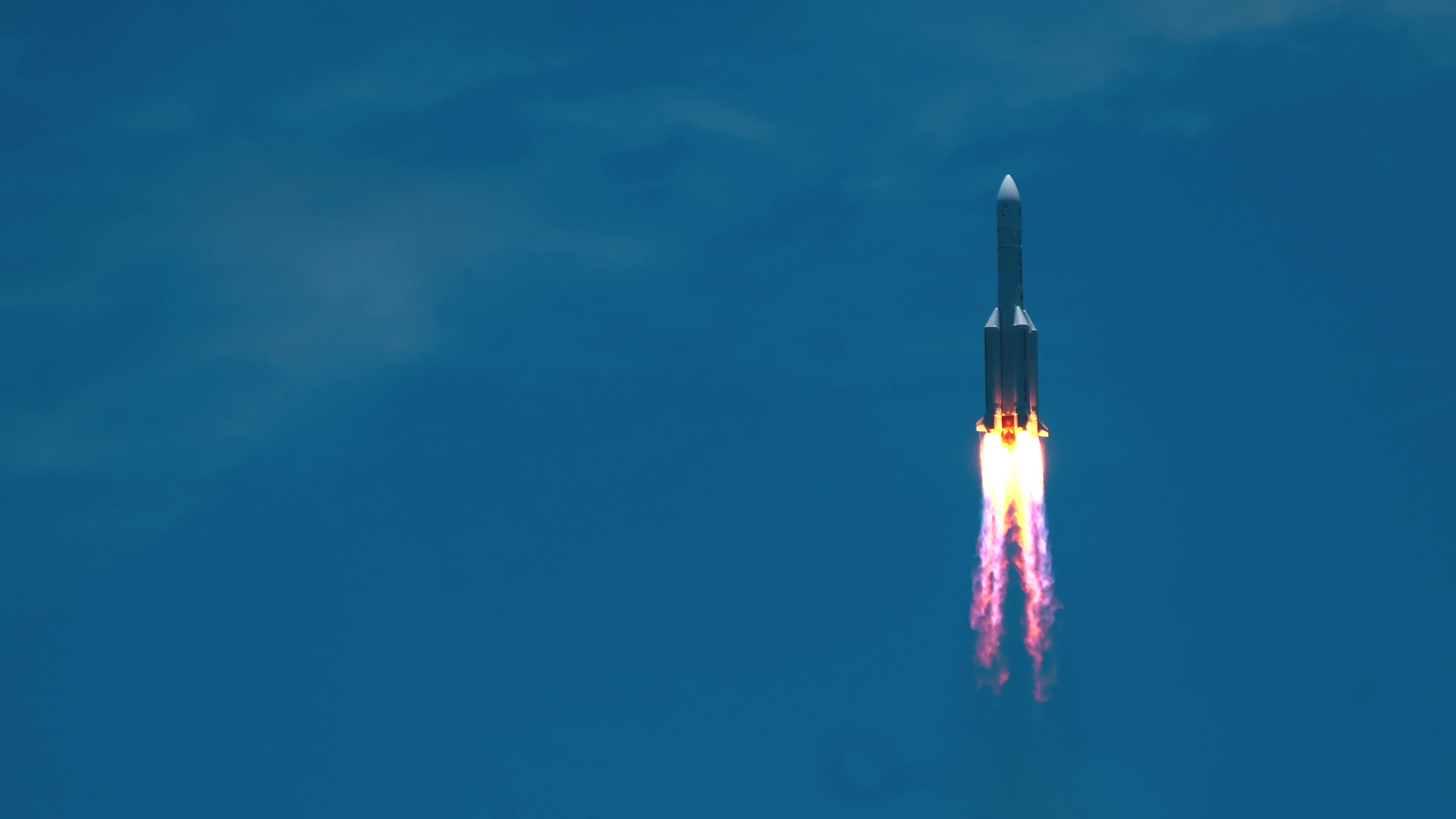 长征五号遥四火箭执行天问一号火星探测任务4k画质