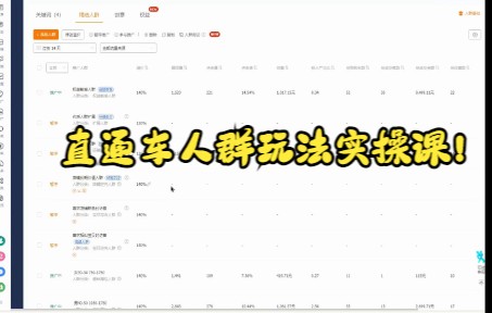 淘宝天猫运营课程直通车人群玩法实操课!哔哩哔哩bilibili