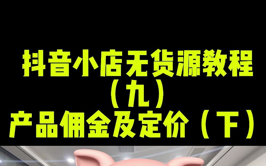 抖音小店无货源玩法实操分享(九)产品定价,佣金设置多少?好好看好好学哔哩哔哩bilibili