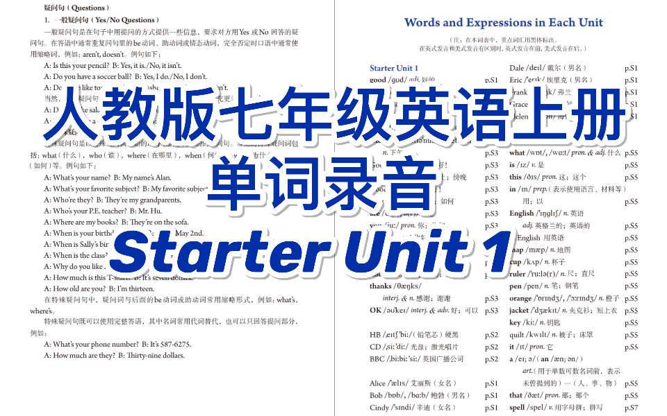 [图]人教版七年级英语上册单词录音  Starter Unit 1