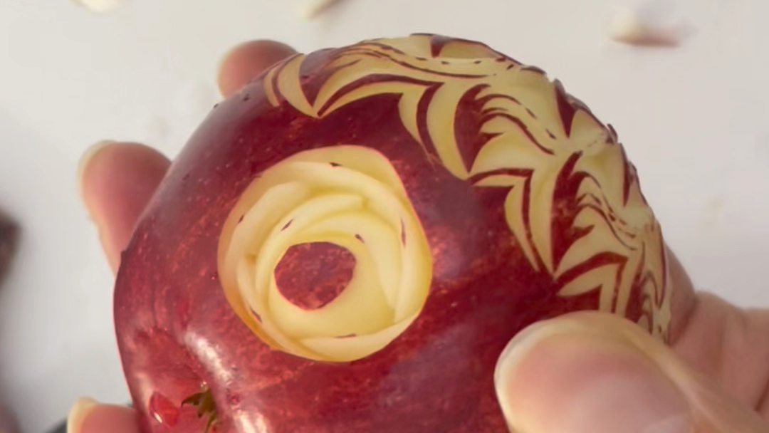 苹果雕刻玫瑰花水果雕刻刀莫失莫忘艺术