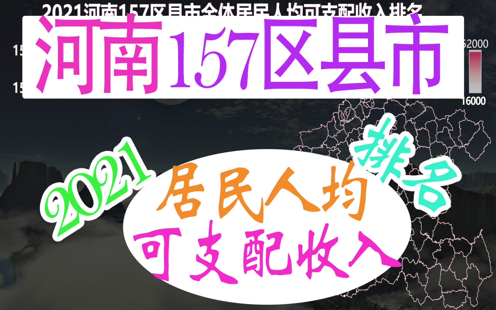 河南157区县市居民人均可支配收入排名,河南省内差距对比地图哔哩哔哩bilibili