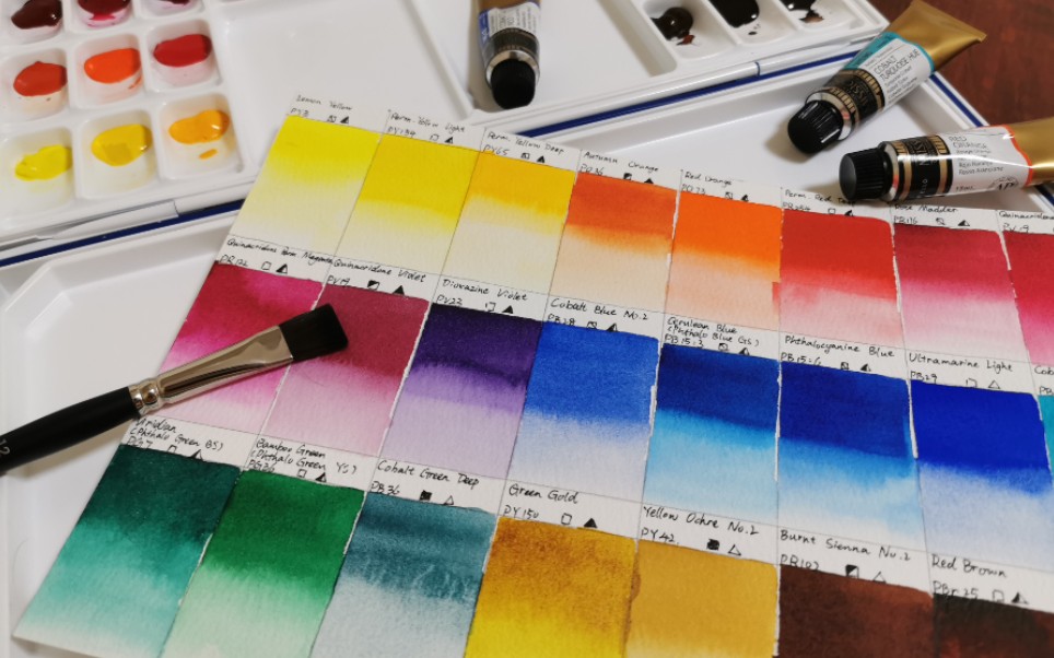 【水彩】音乐色卡-美捷乐24色单一色素