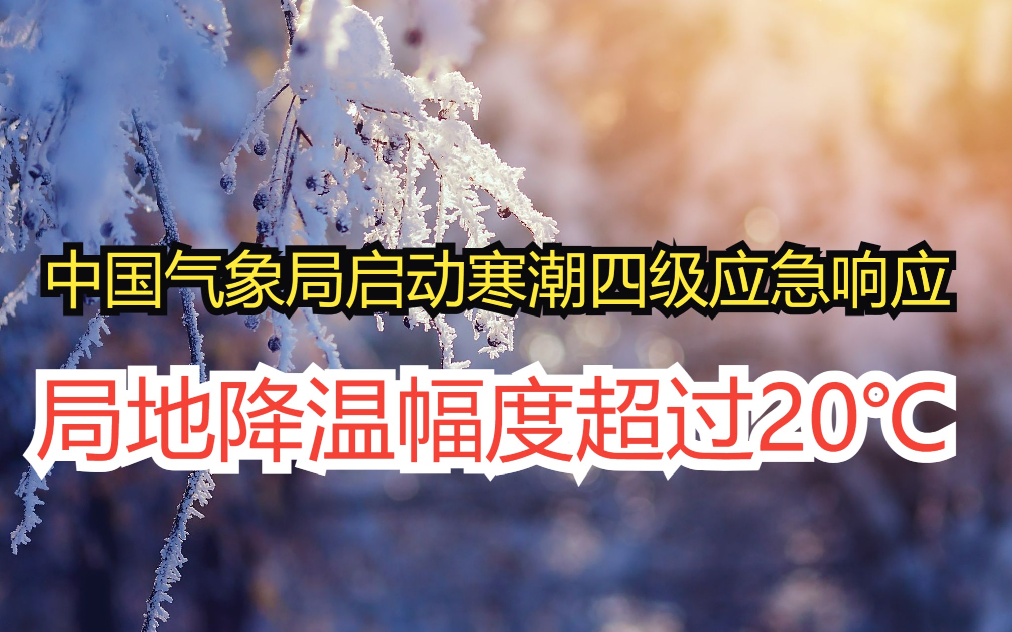 中国气象局启动寒潮四级应急响应 局地降温幅度超过20℃哔哩哔哩bilibili