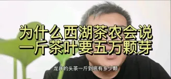 Download Video: 西湖茶农为什么说一斤茶叶需要五万颗茶芽，背后是对南方系大叶子茶陈茶的一种对比