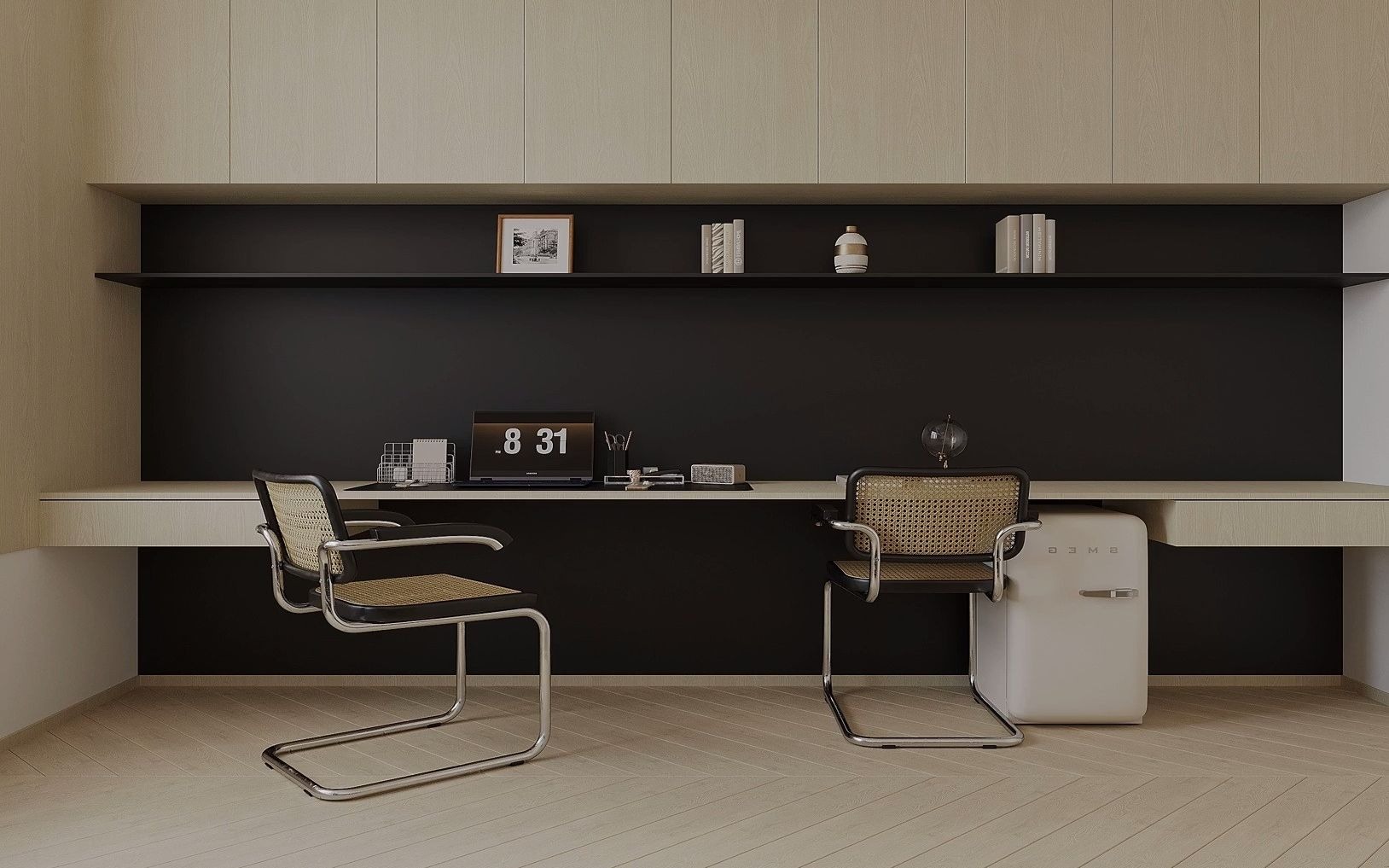 书房软装设计实景 #其他住宅空间案例 书房效果图 #知末网