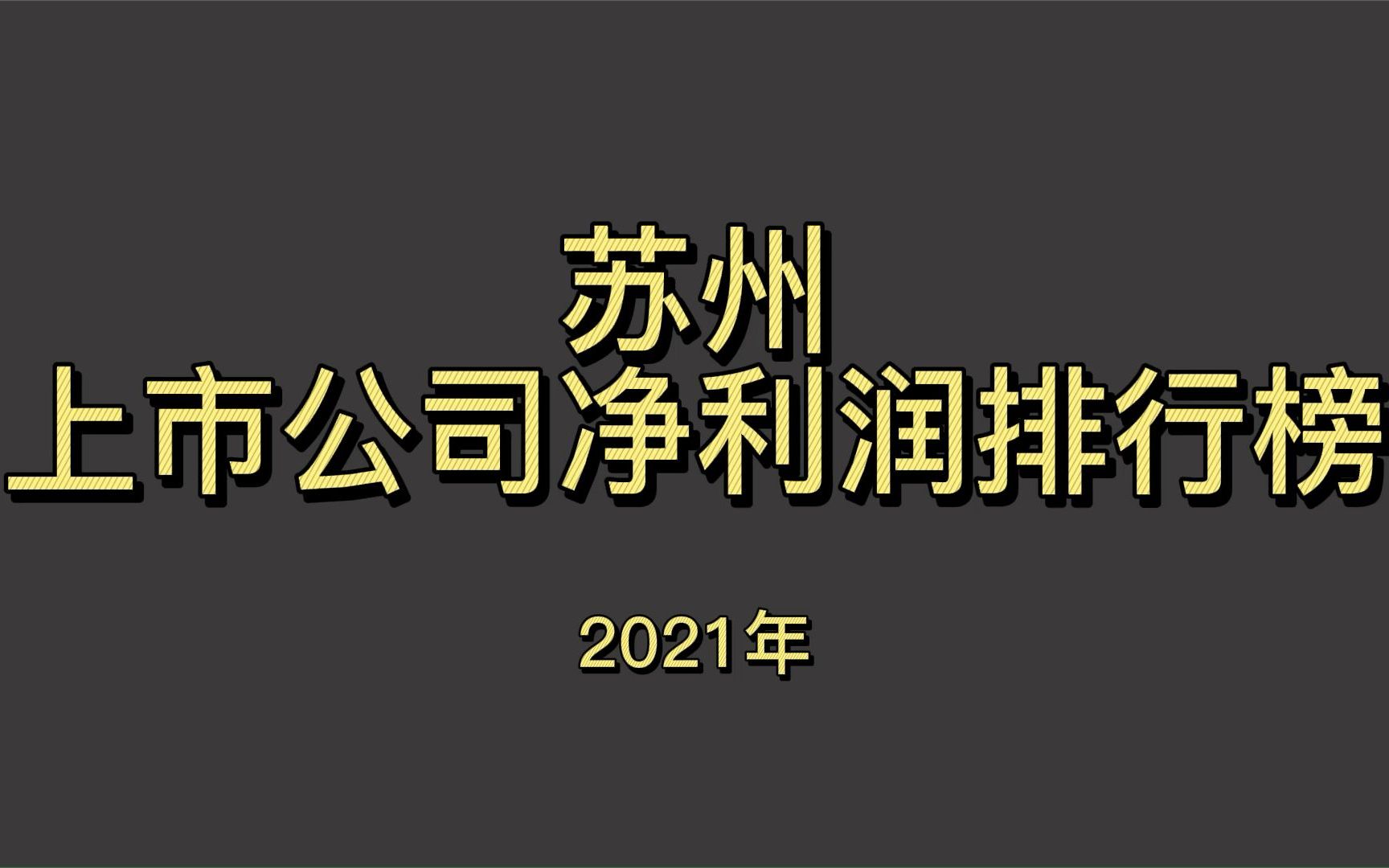 苏州上市公司2021年净利润排行榜哔哩哔哩bilibili