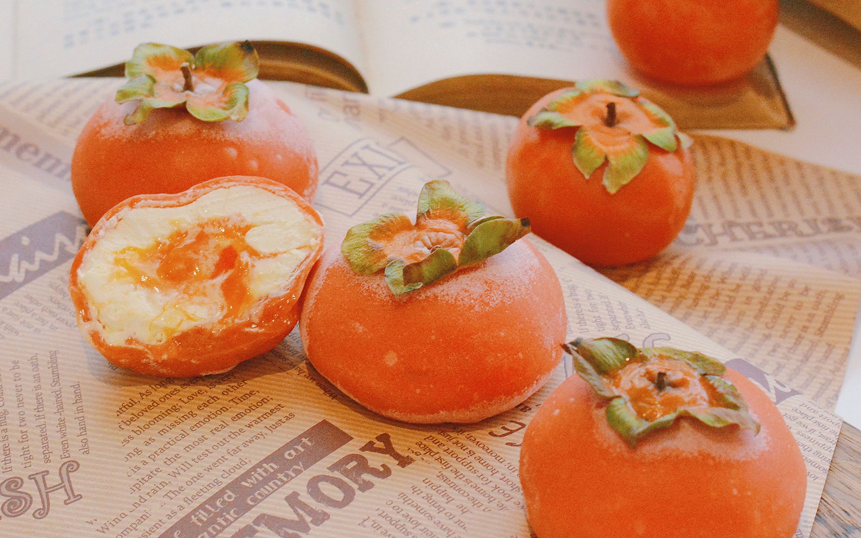 独具创意的柿子雪媚娘,香甜奶油搭配柿子爆浆夹心,有颜有料!