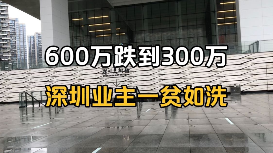 从600万跌到300万,深圳业主变得一贫如洗哔哩哔哩bilibili