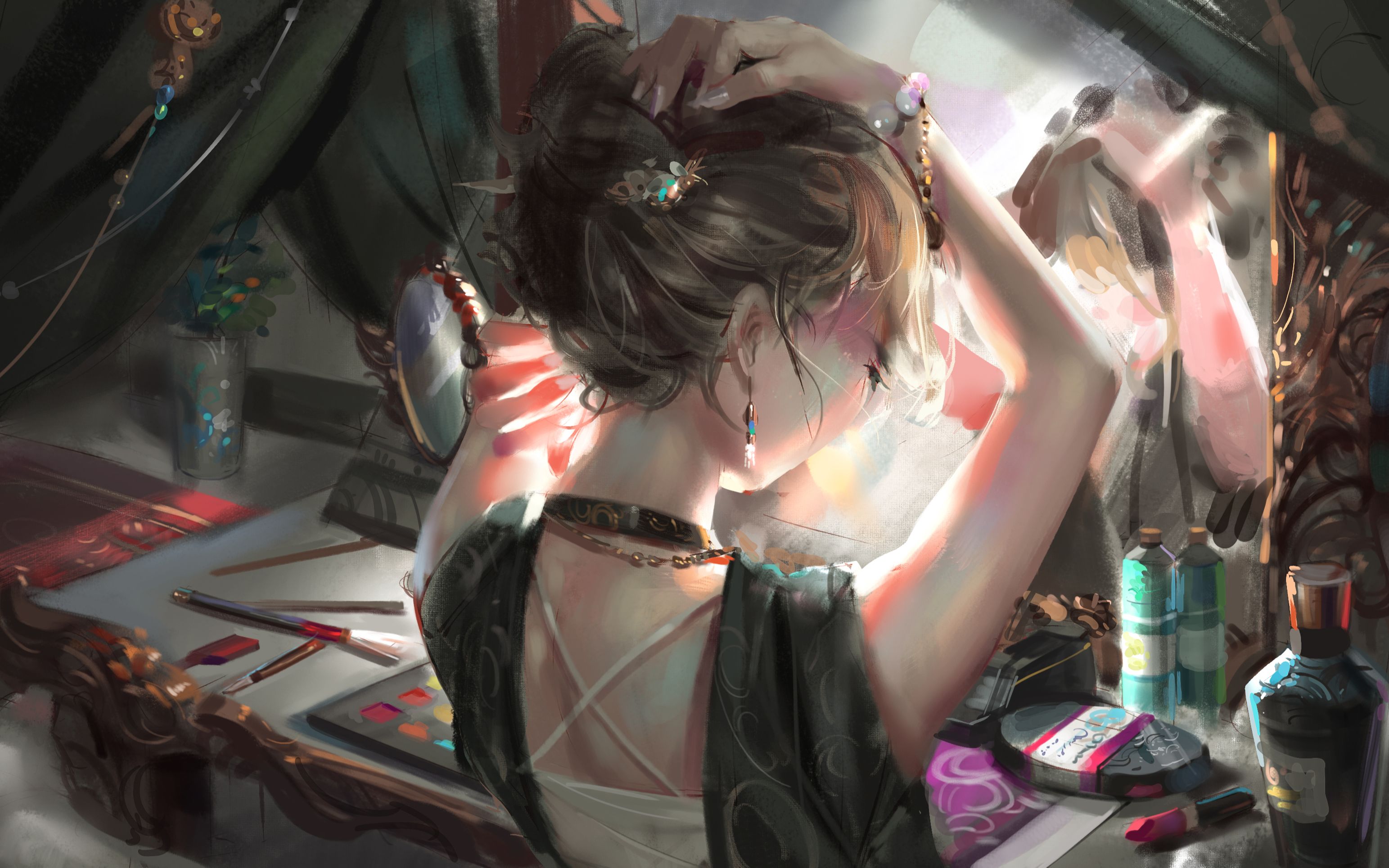 【板绘过程】镜中人