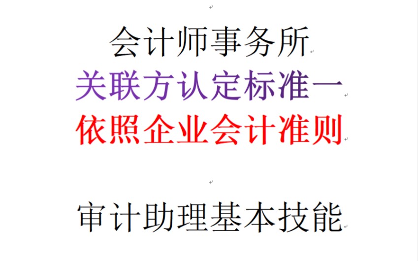 审计实务,四大会计师事务所审计要点,关联方认定(依照会计准则).审计助理必备技能.哔哩哔哩bilibili