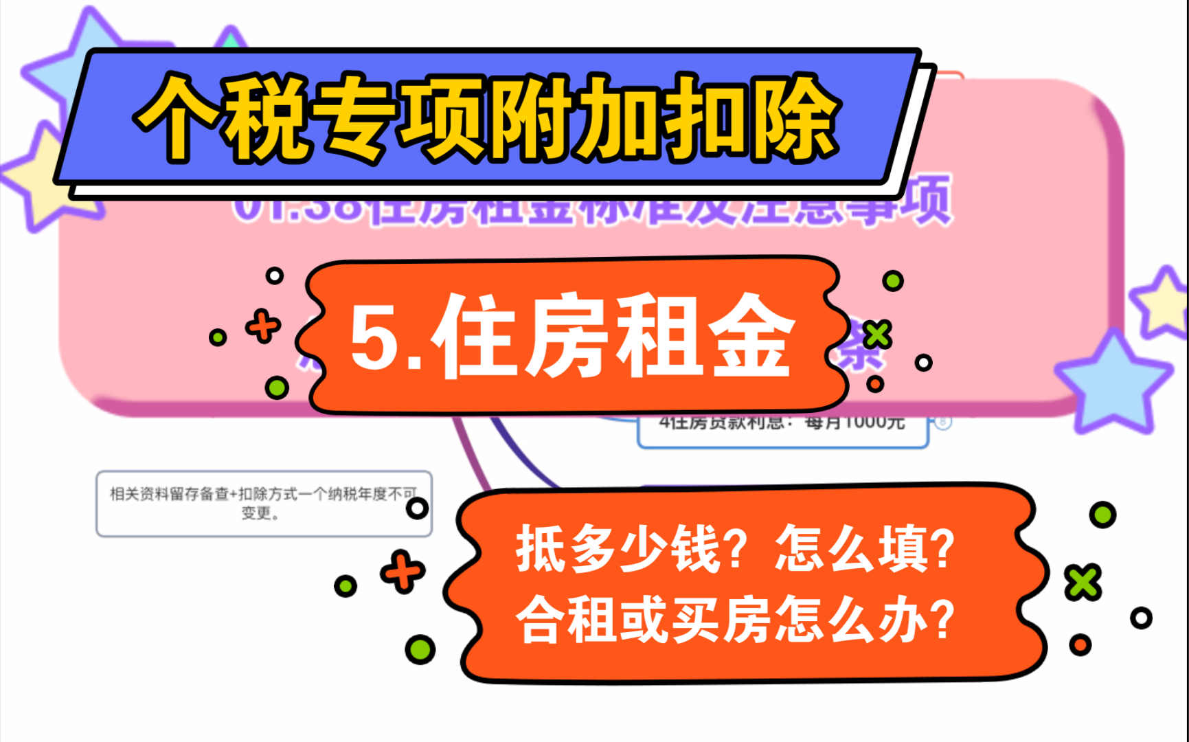 [图]个税专项附加扣除【5住房租金】躲不开的房租，不如给自己抵税～合租？买房？能抵吗？怎么抵…………个人所得税专项附加扣除～个税退税