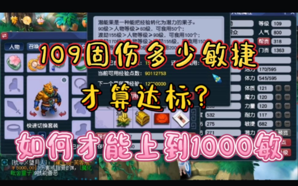 109敏捷多少才算达标?如何才能上到1000敏?哔哩哔哩bilibili梦幻西游