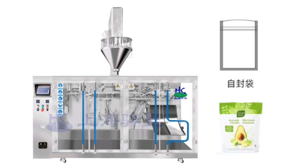 全自动自封袋包装机,水平式自立袋拉链袋包装机袋装机,上海骅呈180、 240 、280多款机型哔哩哔哩bilibili