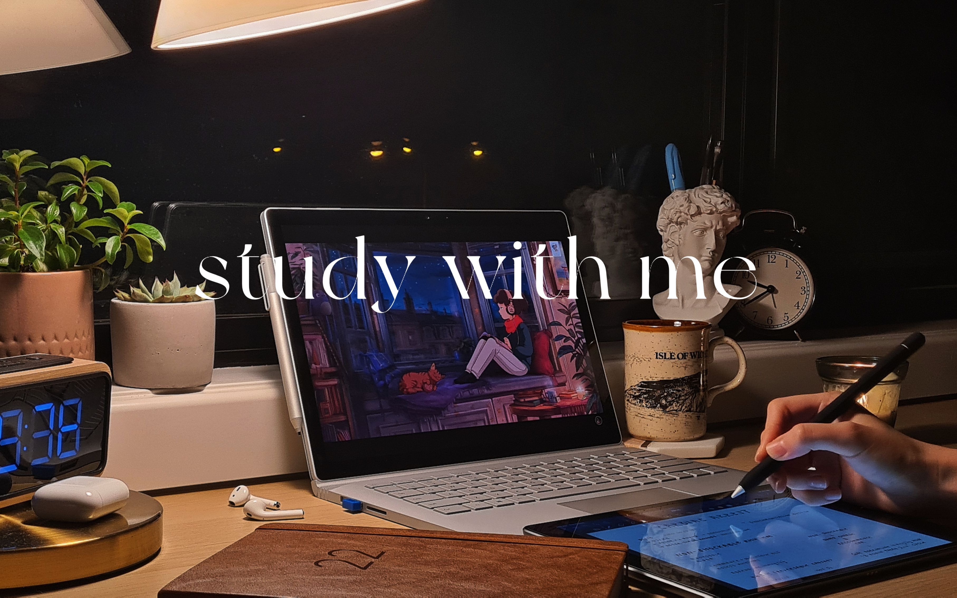 [图]study with me | 深夜11点沉浸式学习 | 在咖啡与歌单中的高效夜晚 | 治愈陪伴学习 | 再黑的夜，天也会亮的