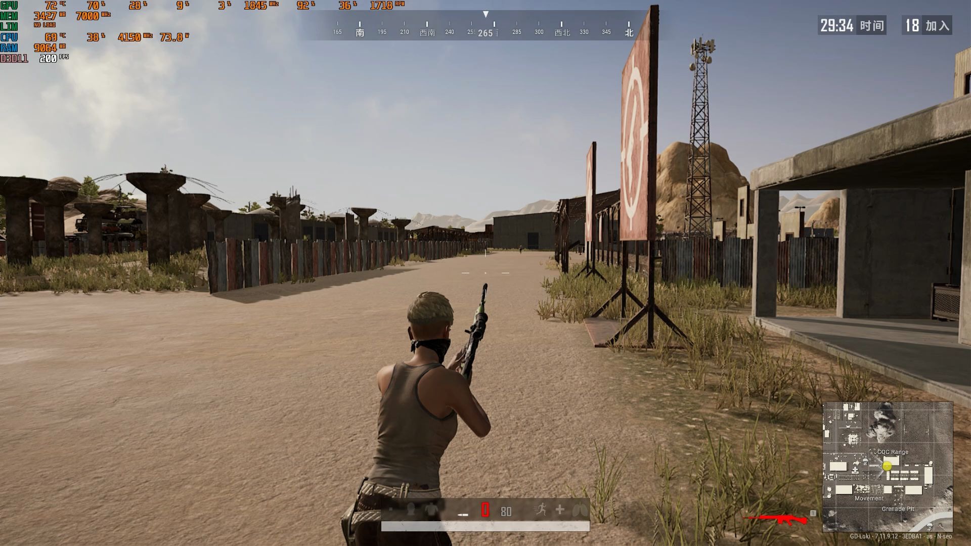 绝地求生r53600rtx2080训练场默频三极致全极致测试