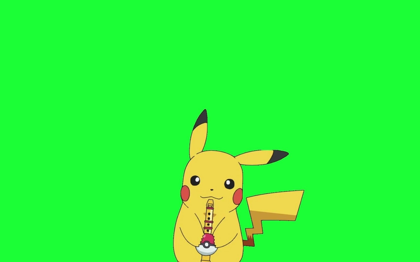 吹笛子的皮卡丘绿幕(gb素材 使用例)喵帕斯