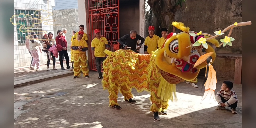 [图]粤西茂名年例，摆盅台，金狮拜年！！