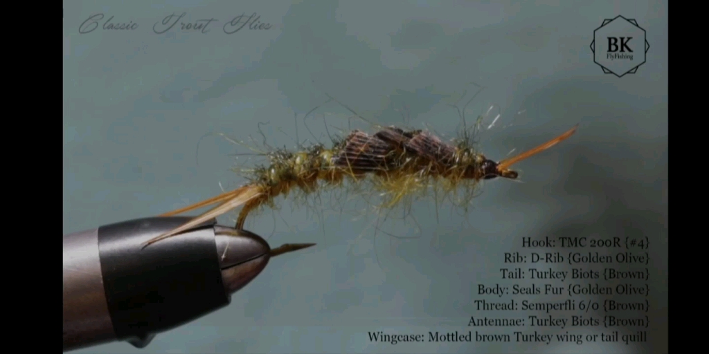 [图]Tying "Kaufmann's Stone" - Stonefly - Plecoptera (Nymphs) by BK 石蝇若虫毛钩