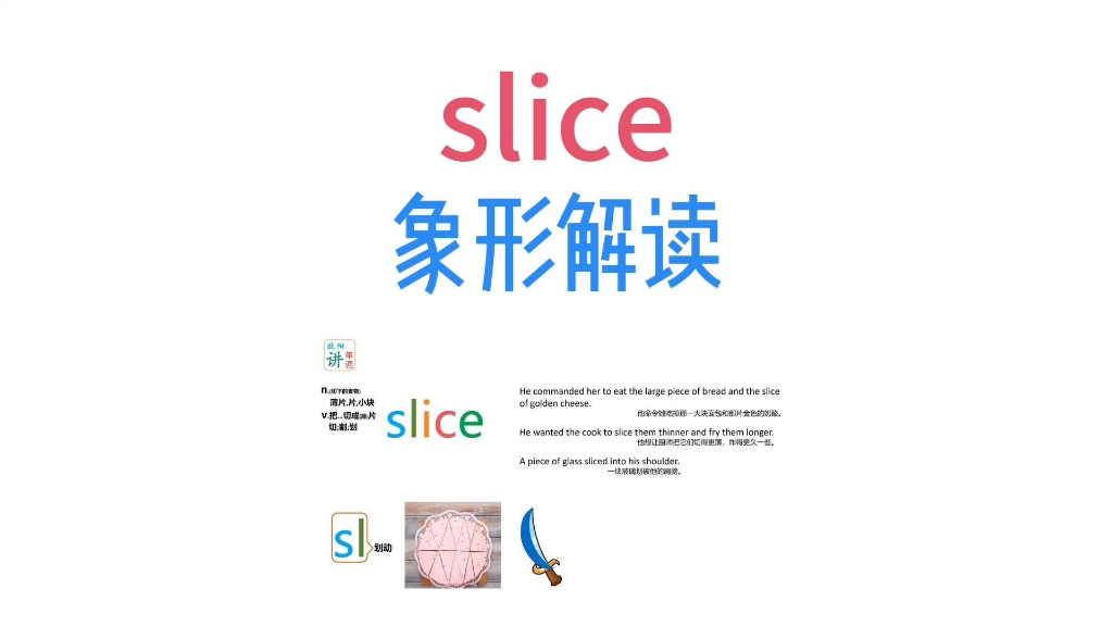 slice来自09.sl滑动、划过的视频 #趣味单词 #趣味记忆 #slice哔哩哔哩bilibili