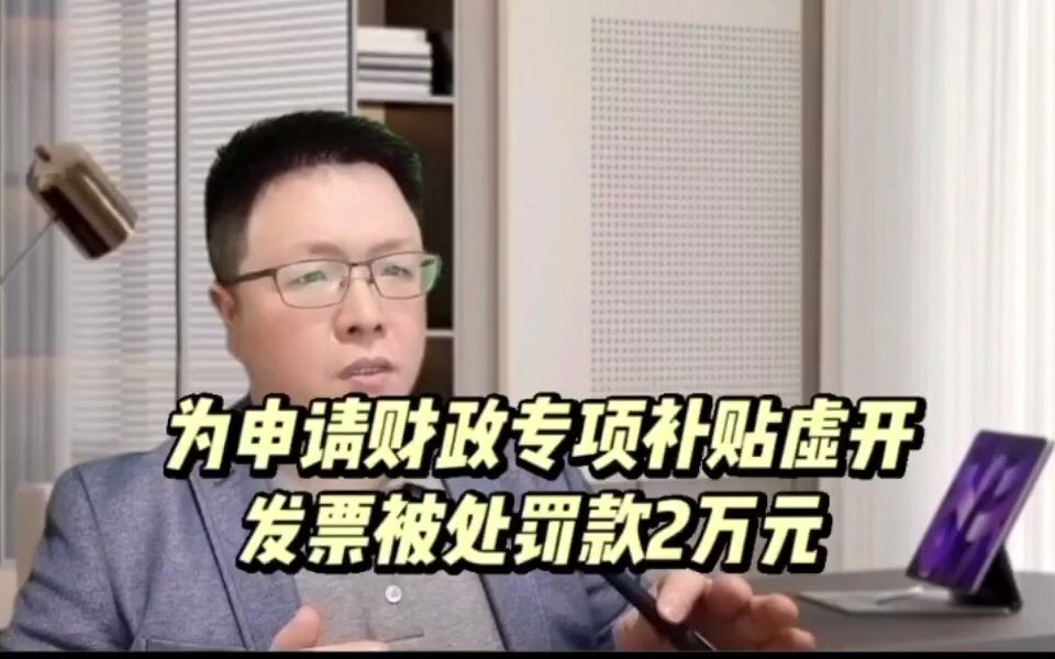 为申请财政专项补贴虚开发票被处罚款2万元哔哩哔哩bilibili