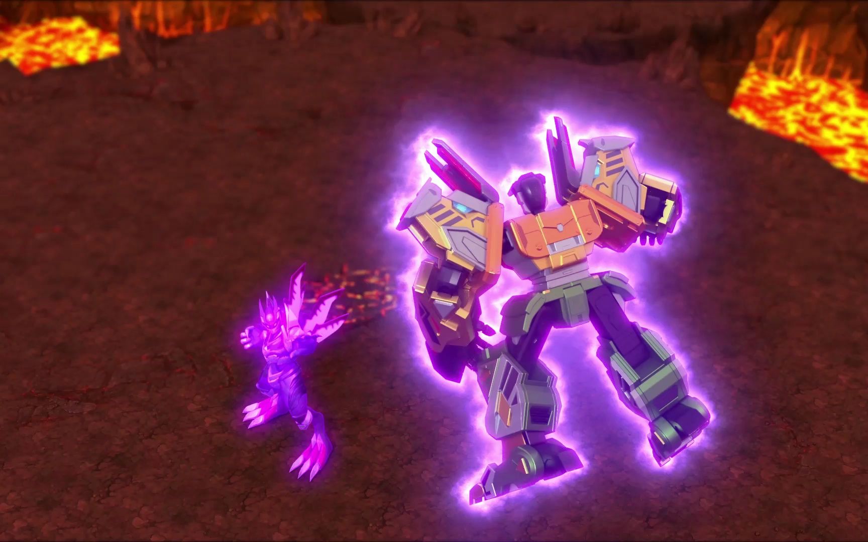 心奇爆龙战车6魔方变形精彩战斗:三角龙腕龙合体与歼星兽的激战!