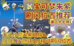 【朱紫刷闪】飘飘雏&黑眼鳄&毛头小鹰&燃烧虫0移动刷闪光+同点位其它宝可梦-刷闪位置推荐（第27期）