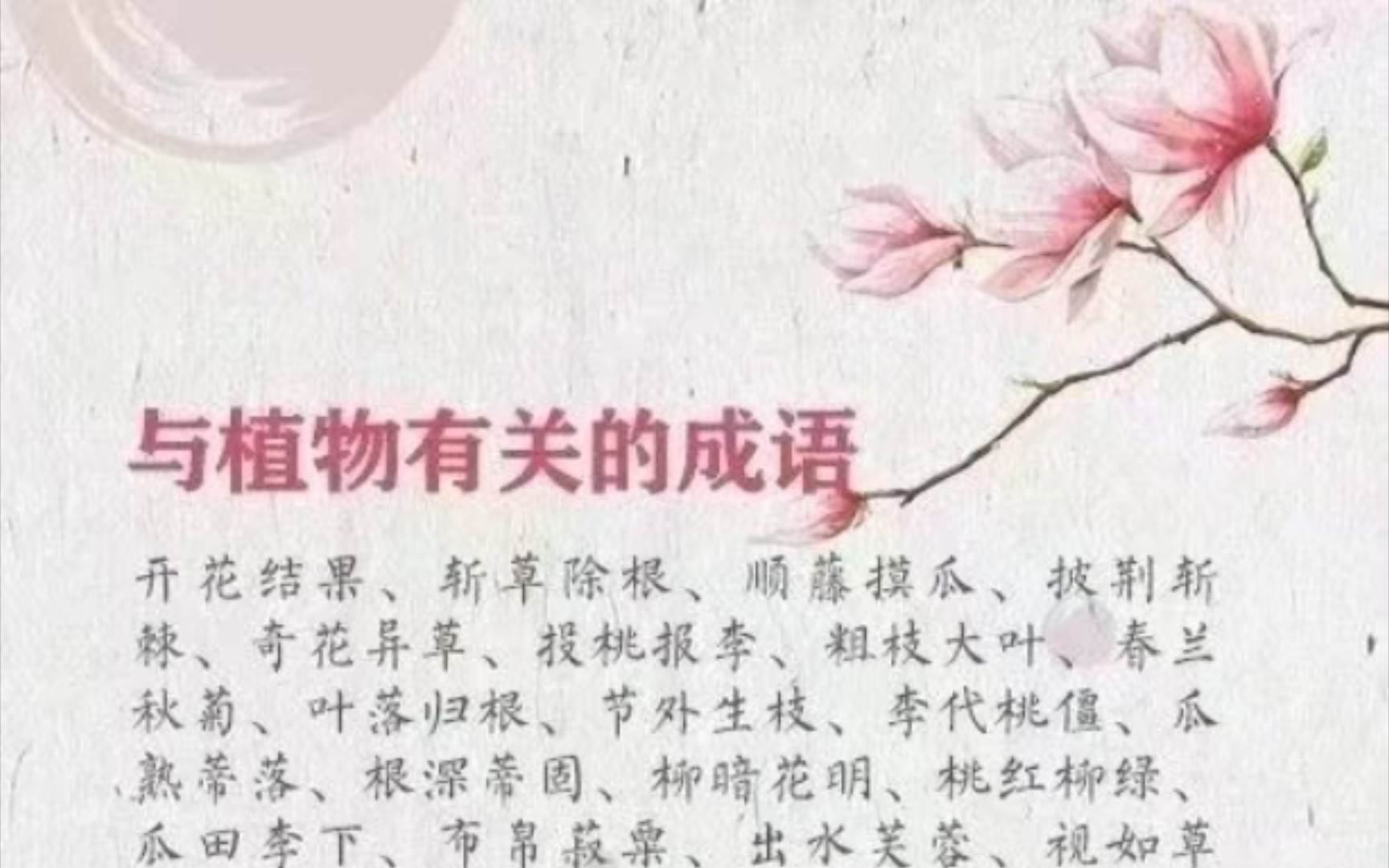 与植物有关的成语哔哩哔哩bilibili