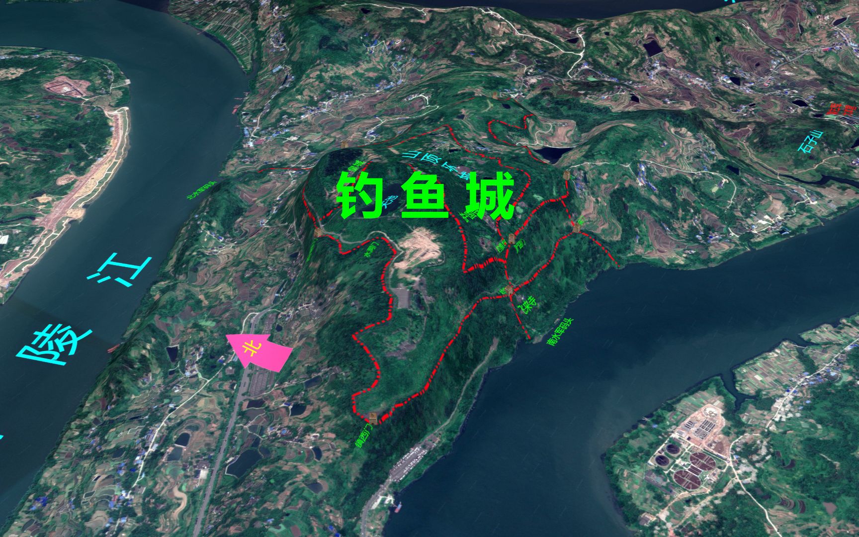 钓鱼城的3d沙盘坚固的山城让蒙哥汗命陨钓鱼城保卫战长达36年改变了