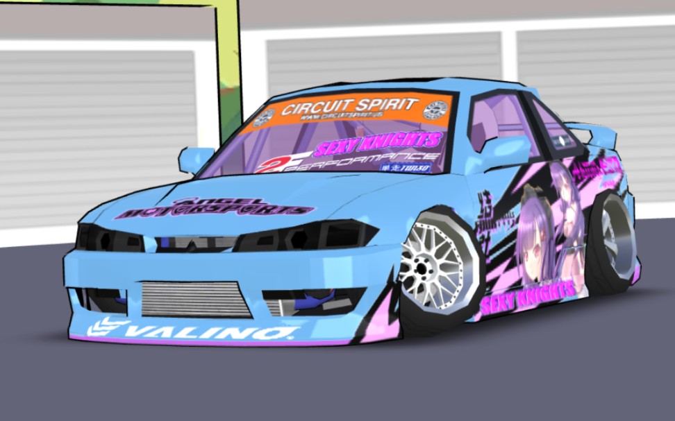 [frlegends]自制小电影 silvia s14 日向明雪痛车涂装展示 姿态小电影