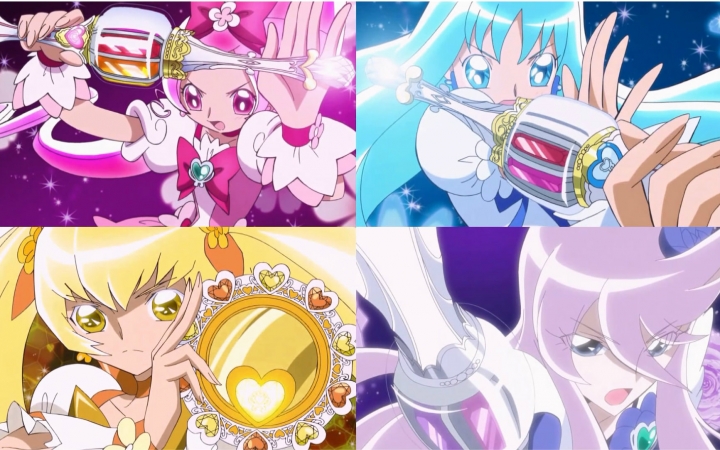 收录变身:cure blossom,cure marine,cure sunshine,cure moonlight