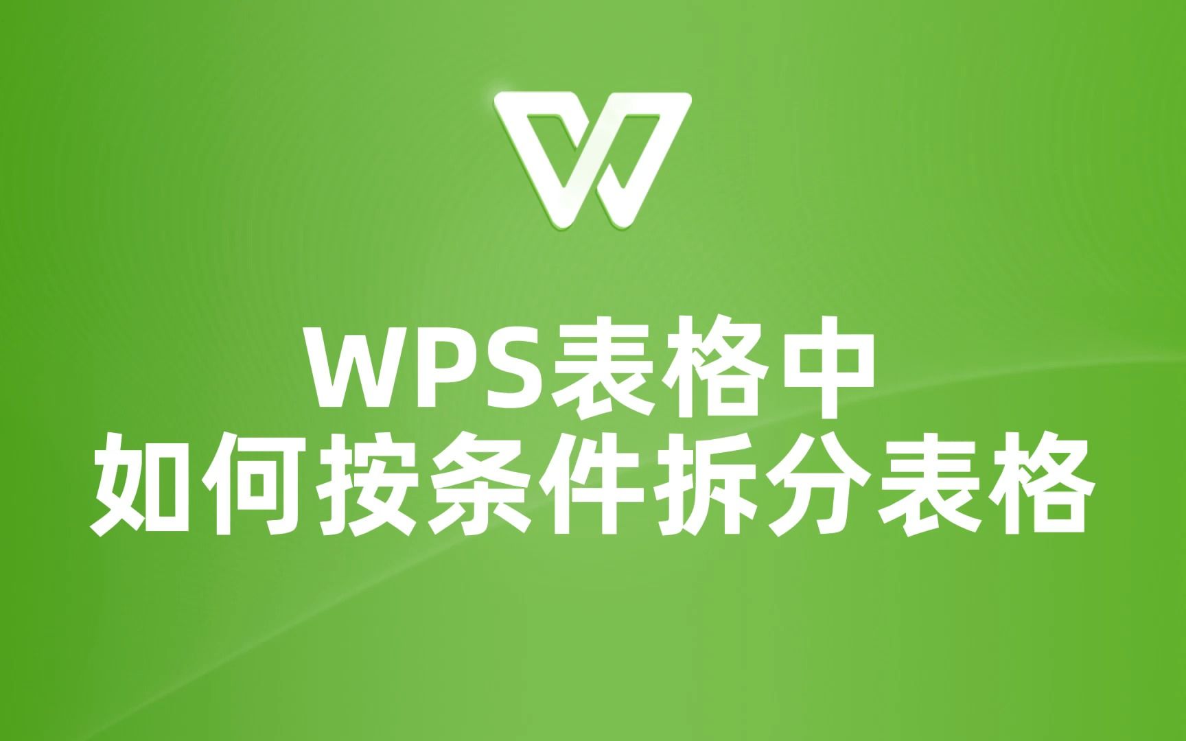 教你如何快速实现按条件拆分WPS表格,让工作更轻松!哔哩哔哩bilibili