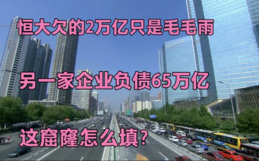 恒大欠的2万亿只是毛毛雨,另一家企业负债65万亿,这窟窿怎么填哔哩哔哩bilibili