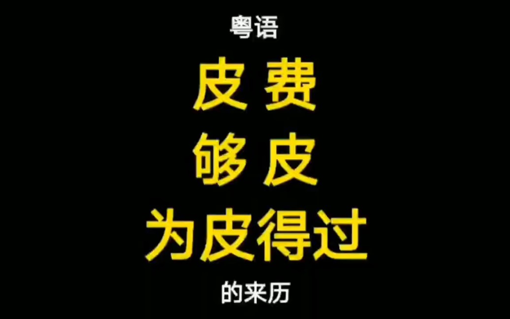 粤语“皮费、够皮、为皮得过”的意思与来历,多数广东人都不知道哔哩哔哩bilibili